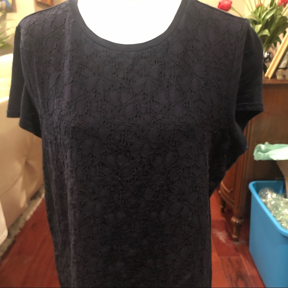 Talbots lace front Top Size XLp Navy